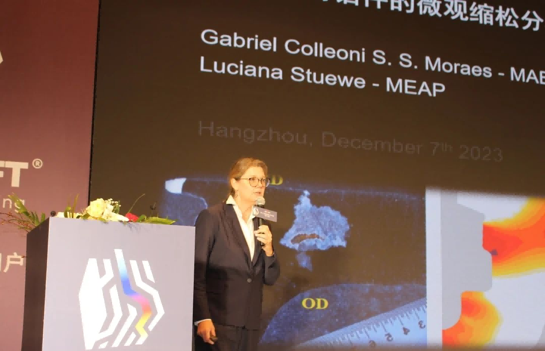 邁格碼新加坡首席運營經理 Luciana Stuewe女士以《鑄鋼和鑄鋁件的微觀縮松分析》為題作報告